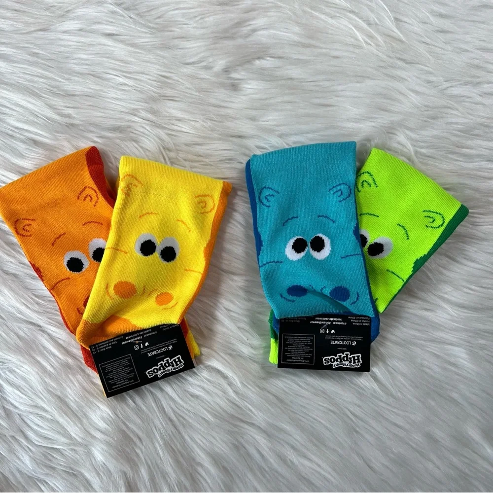 NWT Loot Wear Exclusive Hungry Hungry Hippos‎ Crew Socks